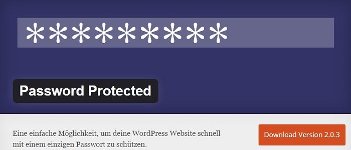 Blog kostenlose Backup und Sicherheit Plugins für WordPress 10 Password Protected