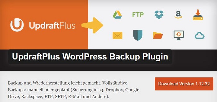 Blog kostenlose Backup und Sicherheit Plugins für WordPress 14 UpdraftPlus WordPress Backup Plugin