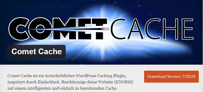 Blog kostenlose Cache Image Minify Social-Media und SEO Plugins für WordPress 05 Comet Cache