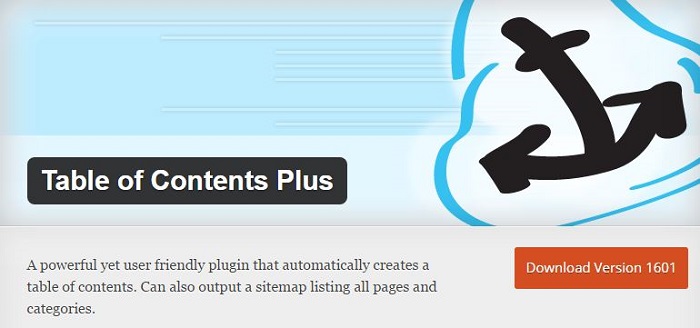 Blog kostenlose Cache Image Minify Social-Media und SEO Plugins für WordPress 20 Table of Content Plus