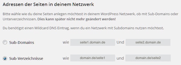 Blog WordPress Multisite Netzwerk installieren und konfigurieren 02